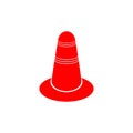Road safety cone flat icon. Red warning sign. A symbol requiring attention. Web site application and interface design. Royalty Free Stock Photo